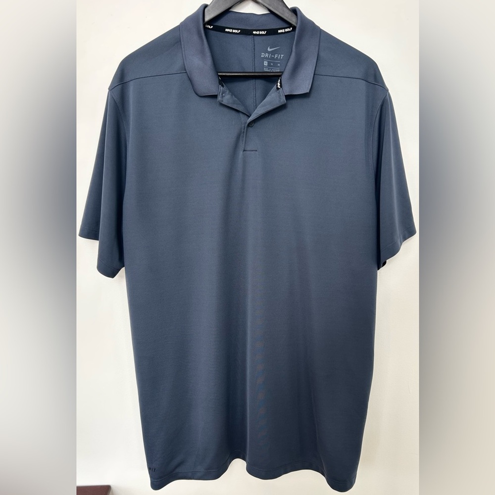 Nike Dri-FIT Polo Shirt Men’s XL Blue Swoosh Performance Golf